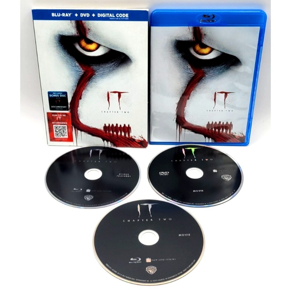 IT‎ Chapter Two (Blu-ray Disc + DVD & BONUS DISC 2019, 3-Disc Set) W/ SLIPCOVER
